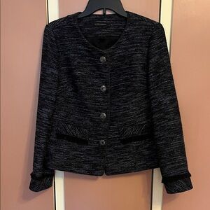 Navy and Black Textured Blazer